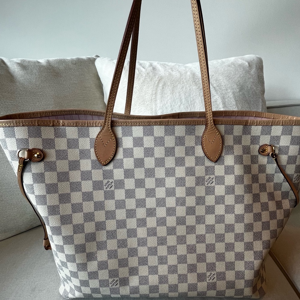 LOUIS VUITTON NEVERFULL GM in Damier Azur Ballerina Rose